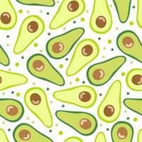 bitar av avokado. abstrakt platt tecknad serie bakgrund. sömlös mönster vektor