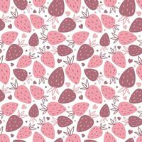 Rosa Erdbeere. eben Karikatur Hintergrund. nahtlos Muster vektor