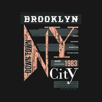 brooklyn text ram grafisk design, typografi vektor illustration, modern stil, för skriva ut t skjorta