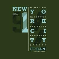 ny york kultur gata, platt grafisk, typografi t skjorta, vektor design illustration, Bra för tillfällig stil