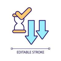 reduzieren Ausgaben Zeit rgb Farbe Symbol. Boost Geschwindigkeit. optimieren Schnelligkeit. erhöhen, ansteigen Produktivität. Widerstandsfähigkeit. isoliert Vektor Illustration. einfach gefüllt Linie Zeichnung. editierbar Schlaganfall