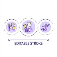 ermutigen Angestellte Schleife Konzept Symbol. Arbeitskräfte Motivation Programm. Belegschaft Engagement abstrakt Idee dünn Linie Illustration. isoliert Gliederung Zeichnung. editierbar Schlaganfall vektor