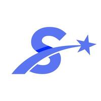 Star Logo auf Brief s ziehen um Star Symbol Vektor Vorlage