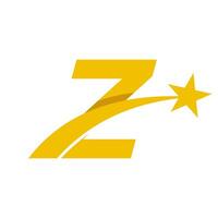 Star Logo auf Brief z ziehen um Star Symbol Vektor Vorlage