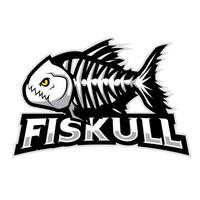 fisk ben maskot för logotyp och t-shirt vektor