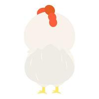 söt liten vit kyckling, full kropp, stående, tillbaka se. isolerat på vit bakgrund, eps10 vektor