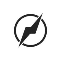 Blitz Symbol, ein Donner Streik eben Vektor Illustration, Energie Symbol Logo isoliert auf ein Weiß Hintergrund.