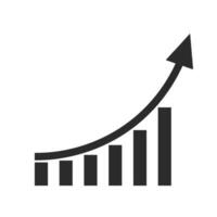 Wachstum Diagramm.Vektor Illustration Statistik Graph von erhöhen, ansteigen Bewertung auf Kerze Stock vektor