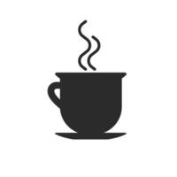 kaffe kopp ikon, te, mjölk, platt mönster. kaffe kopp värma dryck vektor illustration symbol.