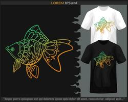 Gradient bunt Goldfisch Mandala Kunst isoliert auf schwarz und Weiß t Shirt. vektor