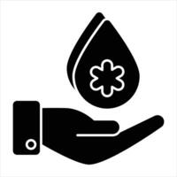 Blut spenden Glyphe Symbol Design Stil vektor