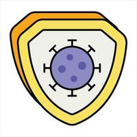Virus Schutz Farbe Symbol Design Stil vektor