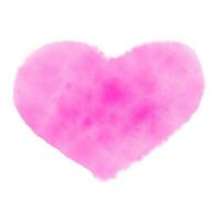 vattenfärg målad rosa hjärta på vit bakgrund , vektor