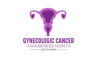 gynäkologisch Krebs Bewusstsein Monat ist beobachtete jeder Jahr im September. weiblich reproduktiv System Symbol. Vorlage zum Banner, Karte, Hintergrund. Vektor Illustration.