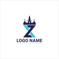 z x modern Monogramm Logo Design mit Neu Stil,z x Brief Logo Design, Krone Logo Design vektor