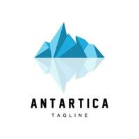 isberg logotyp, antarctica logotyp design, enkel natur landskap vektor illustration mall