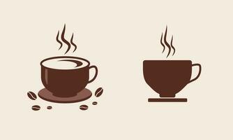 Vektor Kaffee Tasse Sammlung isoliert auf braun Hintergrund