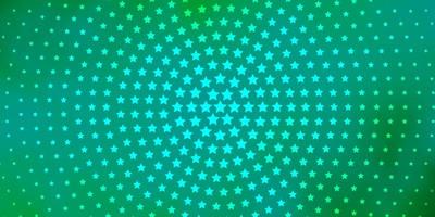 hellgrüner Vektorhintergrund mit kleinen und großen Sternen. leuchtende bunte Illustration mit kleinen und großen Sternen. Muster für Websites, Landingpages. vektor