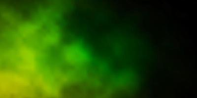 mörkgrön, gul vektorlayout med molnlandskap. färgglad illustration med abstrakta lutningsmoln. vacker layout för uidesign. vektor
