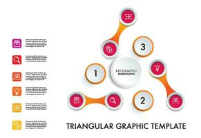 Dreieck Infografik Vorlage Möglichkeit Analyse zum Marketing Diagramm Rahmen Vision modern Schritt Zeitleiste zum Geschäft vektor