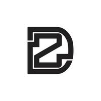 brev dz enkel geometrisk linjär logotyp vektor