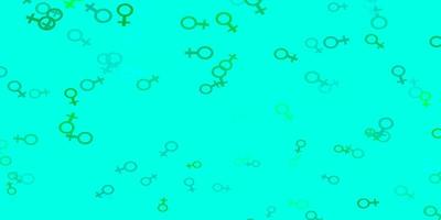 hellgrüne Vektorbeschaffenheit mit Frauenrechtssymbolen. vektor