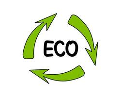 Grün Pfeile recyceln Symbol. Öko Symbol. Konzept von Ökologie, Null Abfall und Nachhaltigkeit. vektor