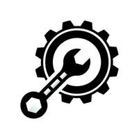 skiftnyckel och kugghjul ikon vektor platt design