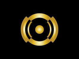 Brief Ö Gold Logo Design vektor