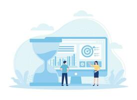 Ziel Zeit Analyse Diagramm Konzept eben Illustration vektor