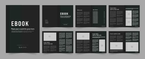 ebook mall och 12 sidor ebook layout vektor