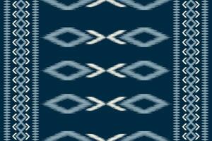 ethnisch Ikat Stoff Muster geometrisch Stil.afrikanisch Ikat Stickerei ethnisch orientalisch Muster Blau Hintergrund. abstrakt, Vektor, Illustration. Textur, Kleidung, Rahmen, Dekoration, Teppich, Motiv. vektor