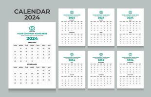 vektor vägg kalender 2024