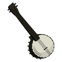 amerikanisch Banjo isoliert retro Musical Instrument. Vektor vier Zeichenfolge Banjo Gitarre, Akkord Begleitung