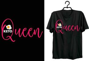keto drottning. keto t-shirt design. rolig gåva Artikel keto t-shirt design för keto älskare. vektor