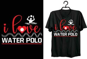 jag kärlek vatten polo. vatten polo t-shirt design. rolig gåva Artikel vatten polo t-shirt design för vatten polo spelare. vektor