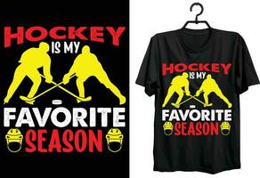 hockey är min favorit säsong. hockey t-shirt design. rolig gåva Artikel hockey t-shirt design för hockey älskare. vektor