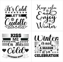 Winter-Typografie-T-Shirt-Design vektor