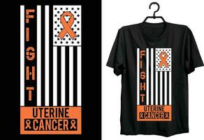 Kampf Gebärmutter- Krebs. Gebärmutter- Krebs T-Shirt Design. komisch Geschenk Artikel Gebärmutter- Krebs T-Shirt Design zum geduldig. vektor