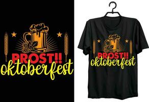 prost Oktoberfest T-Shirt Design. komisch Geschenk Artikel Oktoberfest T-Shirt Design zum Bier Liebhaber. vektor
