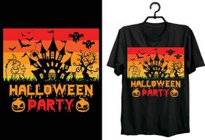 Halloween Party T-Shirt Design. komisch Geschenk Artikel Halloween T-Shirt Design zum Halloween Liebhaber. vektor