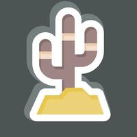 Aufkleber Kaktus. verbunden zu amerikanisch einheimisch Symbol. einfach Design editierbar. einfach Illustration vektor