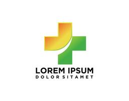 korsa eller plus medicinsk logotyp ikon design mall element vektor