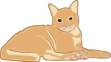 Illustration oder Vektor von ein Orange Katze Lügen suchen hinter.