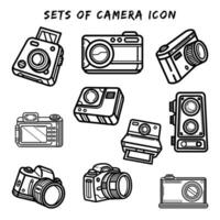 kamera ikon vektor samling uppsättning