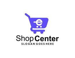 uppkopplad shoping logotyp vektor