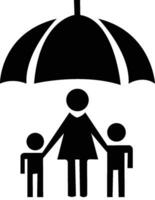 Regenschirm Design glücklich Familie vektor