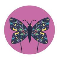 printbutterfly, en nektarmatning insekt med två par av stor, vanligtvis ljust färgad vingar vektor