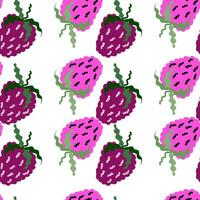 süß Erdbeeren nahtlos Muster. Gekritzel Erdbeere endlos Hintergrund. Hand gezeichnet Früchte Hintergrund vektor