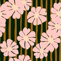 retro groovig Blumen nahtlos Muster. Jahrgang Blumen- Hintergrund. abstrakt stilisiert botanisch Hintergrund vektor